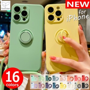 iPhone ケース くすみ カラー スマホショルダー リング かわいい 可愛い 人気 シンプル おすすめ ブランド ペア カップル 韓国 iPhone 15