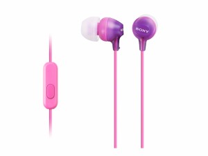 イヤホン SONY ソニー MDR-EX15AP/V アクアバイオレット かわいい スマホ対応 リモコン マイク付き ハンズフリー カナル型 イヤフォン