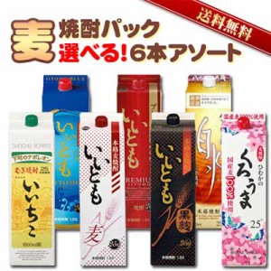 選べる 麦焼酎 1.8Lパック （1800ml） 飲み比べ（バラエティ）6本セット 送料無料