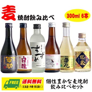 麦焼酎 ちょい飲み 飲み比べセット ミニボトル 300ml × 6本セット 送料無料   お歳暮 お年賀 プレゼント  父の日 お中元 プレゼント 御