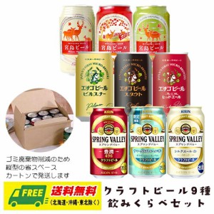 クラフトビール スプリングバレー・宮島ビール・エチゴビール 3種飲み比べ 9本セット 送料無料  クラフトビール 父の日 お中元 プレゼン