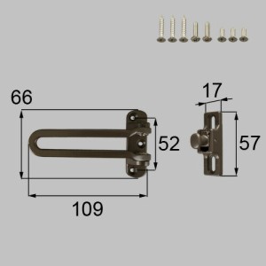 LIXIL（トステム）　ドアガードセット（片開き用）　ブロンズ艶消し　【品番：DCFZ724】