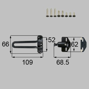 LIXIL（トステム）　ドアガードセット（親子用）　ブラック　【品番：DCFZ723】