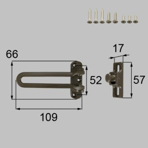 LIXIL（トステム）　ドアガードセット（片開き用）　オータムブラウン　【品番：DCFZ719】