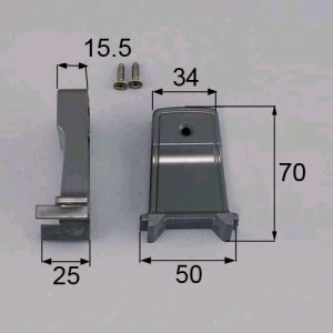 LIXIL（トステム）　浴室中折ドア把手ブラケットセット（手掛け部台座）　ブロンズ　【品番：DAJZ010】