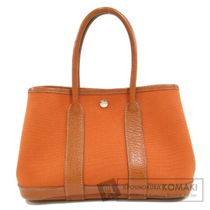 エルメス HERMES  ガーデンパーティTTPM オレンジ シルバー金具  ハンドバッグ 中古