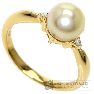 タサキ TASAKI  パール 真珠 ダイヤモンド  リング・指輪 K18イエローゴールド レディース  中古