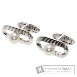 ミキモト MIKIMOTO  アコヤパール 真珠 7mm  カフス シルバー メンズ  中古