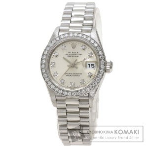 ロレックス ROLEX 69136G  デイトジャスト 10P ベゼル ダイヤモンド  腕時計 プラチナ PT 中古