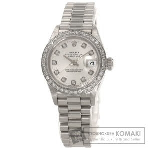 ロレックス ROLEX 79136G  デイトジャスト 10P ダイヤモンド  腕時計 プラチナ PT ダイヤモンド  中古