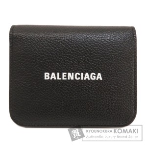 バレンシアガ BALENCIAGA 655624  ロゴ  二つ折り財布（小銭入れあり） レザー レディース  中古