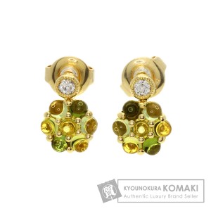 ミキモト MIKIMOTO  トルマリン ダイヤモンド   ピアス K18イエローゴールド レディース  中古