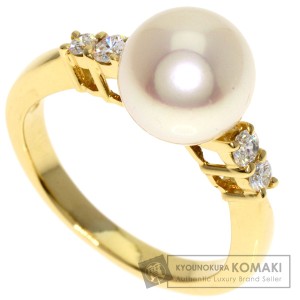 ミキモト MIKIMOTO  アコヤパール 真珠 ダイヤモンド  リング・指輪 K18イエローゴールド 中古