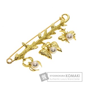 ミキモト MIKIMOTO  蜘蛛 蝶 蜂 アコヤパール 真珠 ダイヤモンド  ブローチ 中古