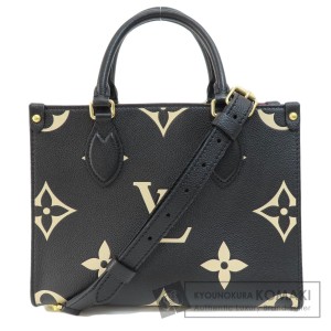 ルイヴィトン LOUIS VUITTON M45659  オンザゴー PM ブラック ベージュ  ハンドバッグ 中古