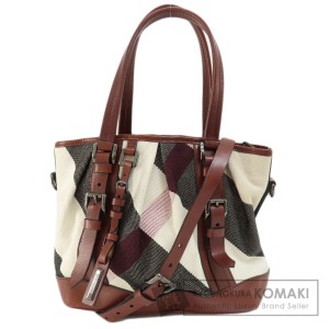 バーバリー BURBERRY  チェック柄 2WAY  トートバッグ キャンバス レディース  中古