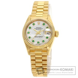 ロレックス ROLEX 69178NGE  デイトジャスト 10P エメラルド  腕時計 K18イエローゴールド K18YG   中古