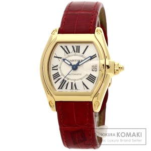 CARTIER マストラウンド 腕時計 K18YG リザード メンズ