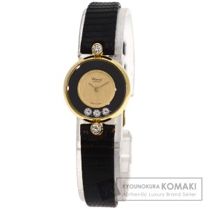 ショパール Chopard 20/3095  ハッピーダイヤモンド   腕時計 K18イエローゴールド 革   中古