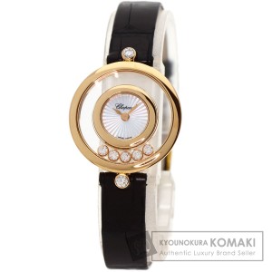 ショパール Chopard 209415-5001  ハッピーダイヤモンド   腕時計 K18ピンクゴールド 革   中古