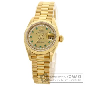 ロレックス ROLEX 69178LE  デイトジャスト 10P エメラルド ベゼルダイヤモンド 中古