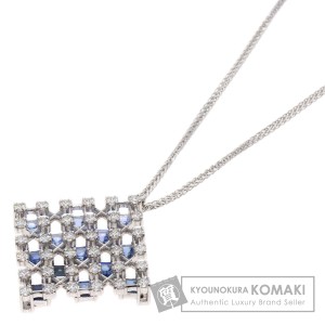 ミキモト MIKIMOTO  サファイア ダイヤモンド  ネックレス K18ホワイトゴールド レディース  中古