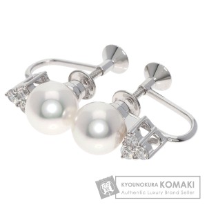 ミキモト MIKIMOTO  アコヤパール 真珠 ダイヤモンド  イヤリング K18ホワイトゴールド 中古