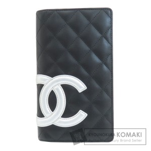 シャネル CHANEL  カンボンライン シルバー金具  長財布（小銭入れあり） カーフ 中古