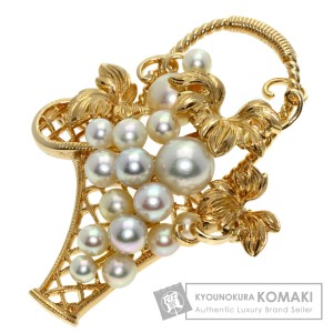 MIKIMOTO シルクハット ステッキ モチーフ パール 真珠 ブローチ SV K18YG レディース