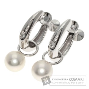 ミキモト MIKIMOTO  アコヤパール 真珠 ダイヤモンド 2WAY  イヤリング K18ホワイトゴールド 中古