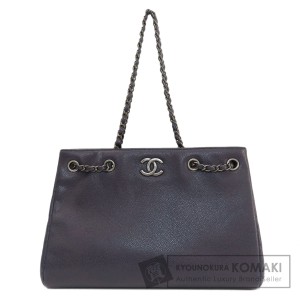 シャネル CHANEL  チェーンバッグ ココマーク シルバー金具  トートバッグ キャビアスキン 中古