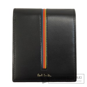 ポール・スミス Paul Smith  ロゴ マルチストライプ  二つ折り財布（小銭入れあり） レザー 中古