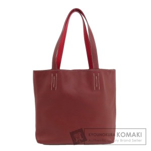 エルメス HERMES  ドゥブルセンス ヴォーキッシム ブラウン レッド  トートバッグ レザー 中古