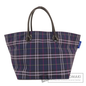 バーバリー BURBERRY  ブルーレーベル チェック柄  ハンドバッグ キャンバス レディース  中古