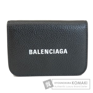 バレンシアガ BALENCIAGA 593813  三つ折りミニ財布  二つ折り財布（小銭入れあり） レザー 中古