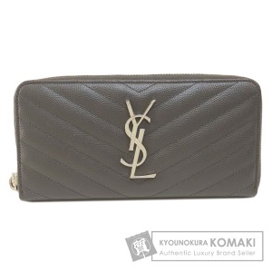 イヴ・サンローラン YVES SAINT LAURENT  ロゴ  長財布（小銭入れあり） レザー レディース  中古