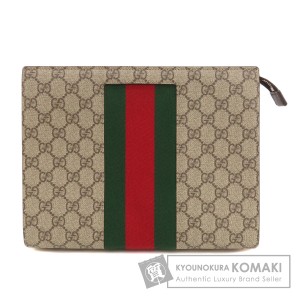 グッチ GUCCI 475316  GGスプリーム シェリーライン  クラッチバッグ PVC レディース  中古