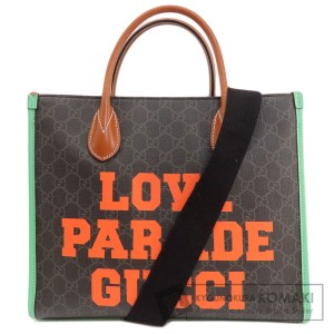 グッチ GUCCI 680956  LOVE PARADE GUCCI GG 2WAY  ハンドバッグ コーティングキャンバス レディース  中古