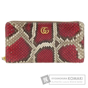 グッチ GUCCI 456117  プチマーモント  長財布（小銭入れあり） パイソン レディース  中古