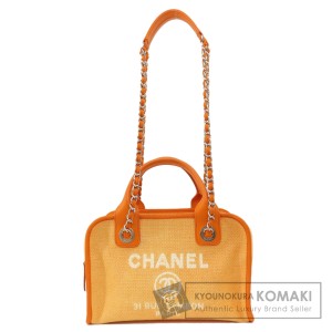 シャネル CHANEL  ドーヴィル ボーリングバッグ シルバー金具  ハンドバッグ キャンバス 中古