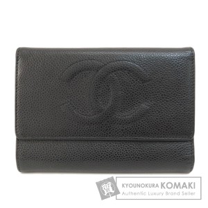 シャネル CHANEL  ココマーク  二つ折り財布（小銭入れあり） キャビアスキン レディース  中古