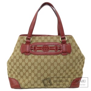 グッチ GUCCI 296850  GG ホーズビット  トートバッグ キャンバス レディース  中古