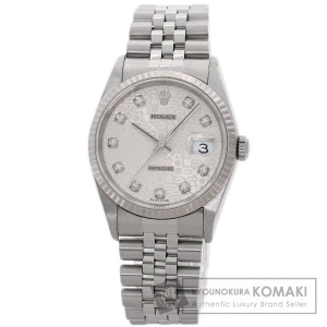 ロレックス ROLEX 16234G  デイトジャスト 10P ダイヤモンド  腕時計 ステンレススチール SS 中古