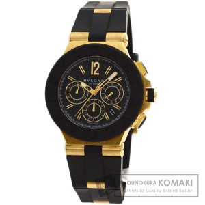 ブルガリ BVLGARI DG42GVCH  ディアゴノ クロノグラフ  腕時計 K18イエローゴールド ラバー   中古