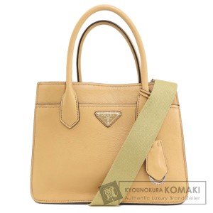 プラダ PRADA 1BA178  ロゴ金具 2WAY  ハンドバッグ レザー レディース  中古