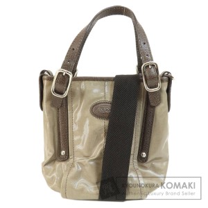 トッズ TODS  ロゴ 2WAY  ハンドバッグ コーティングキャンバス レディース  中古