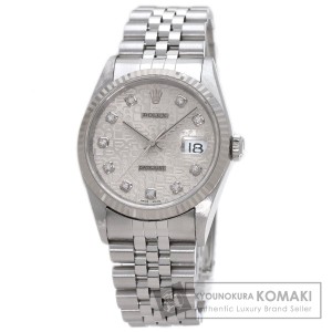 ロレックス ROLEX 16234G  デイトジャスト 10P ダイヤモンド  腕時計 ステンレススチール SS   中古