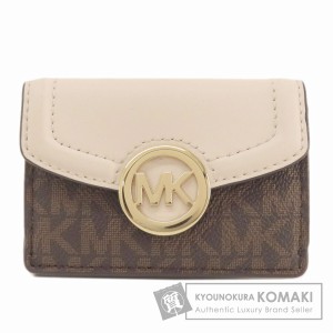 マイケルコース Michael Kors  MKシグネチャー  二つ折り財布（小銭入れあり） レザー 中古