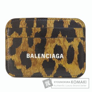 バレンシアガ BALENCIAGA 593812  ヒョウ柄  カードケース レザー レディース  中古