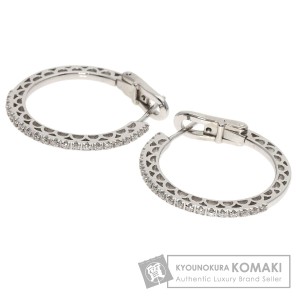 ダミアーニ Damiani  フープ ダイヤモンド  ピアス K18ホワイトゴールド レディース  中古